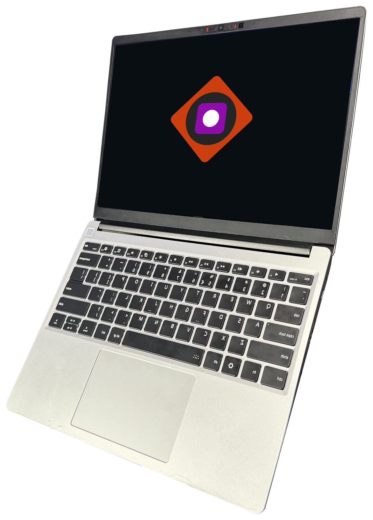 Squircle logo on a laptop screen